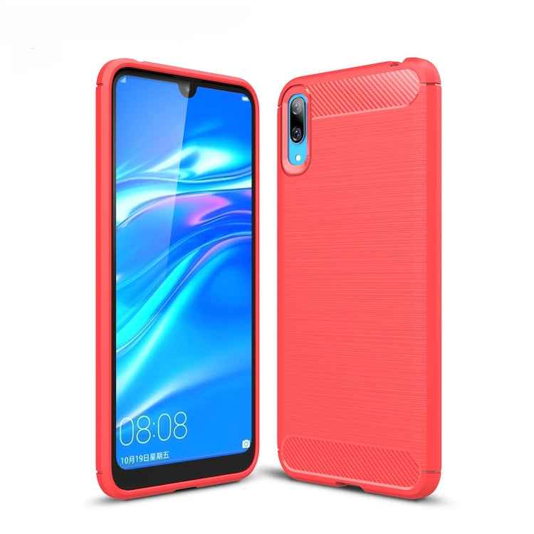 Brushed Texture Carbon Fiber Shockproof TPU Case for Huawei Enjoy 9