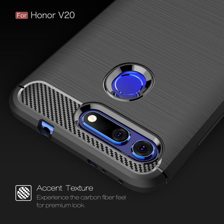 Brushed Texture Carbon Fiber Shockproof TPU Case for Huawei Honor View 20, For Huawei Honor View 20, For Honor View 20