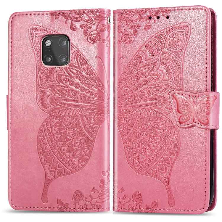 Butterfly Love Flowers Embossing Horizontal Flip Leather Case for Huawei Mate 20 Pro, with Holder & Card Slots & Wallet