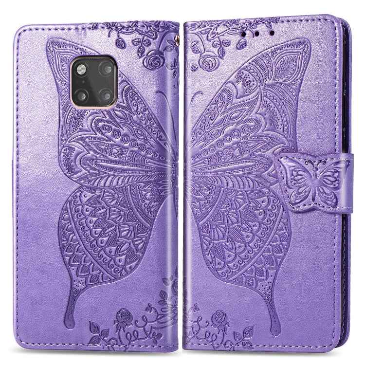 Butterfly Love Flowers Embossing Horizontal Flip Leather Case for Huawei Mate 20 Pro, with Holder & Card Slots & Wallet