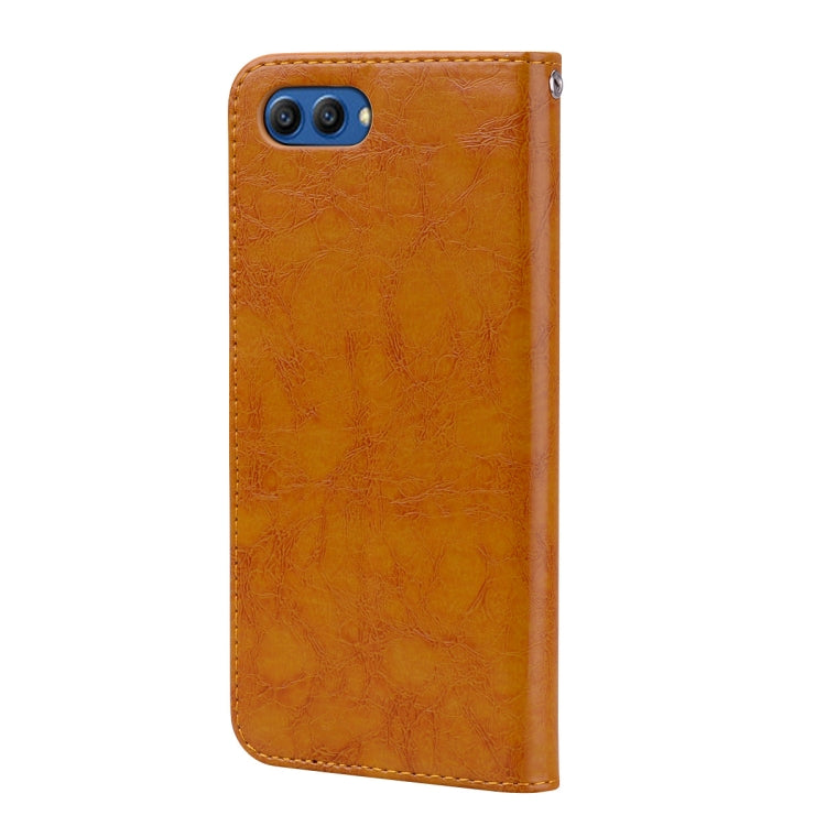 Business Style Oil Wax Texture Horizontal Flip Leather Case for Huawei Honor 10, with Holder & Card Slots & Wallet