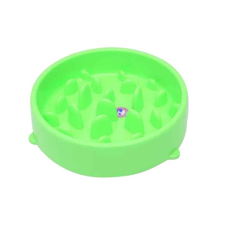 Pet Bowl Preventing Choking PP Bowl, Round Pink, Round Green