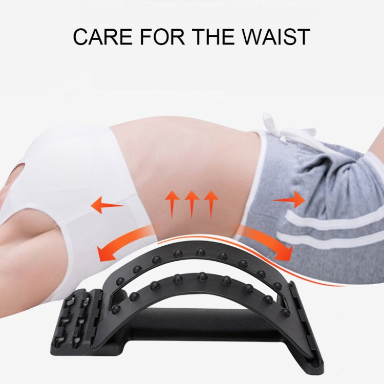 Lumbar Traction Stretching Device Posture Corrector Waist Support Spine Pain Relief Back Massage Stretcher, Ordinary Black