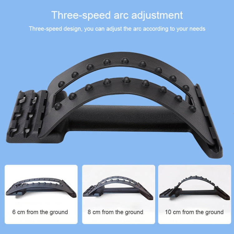 Lumbar Traction Stretching Device Posture Corrector Waist Support Spine Pain Relief Back Massage Stretcher, Ordinary Black