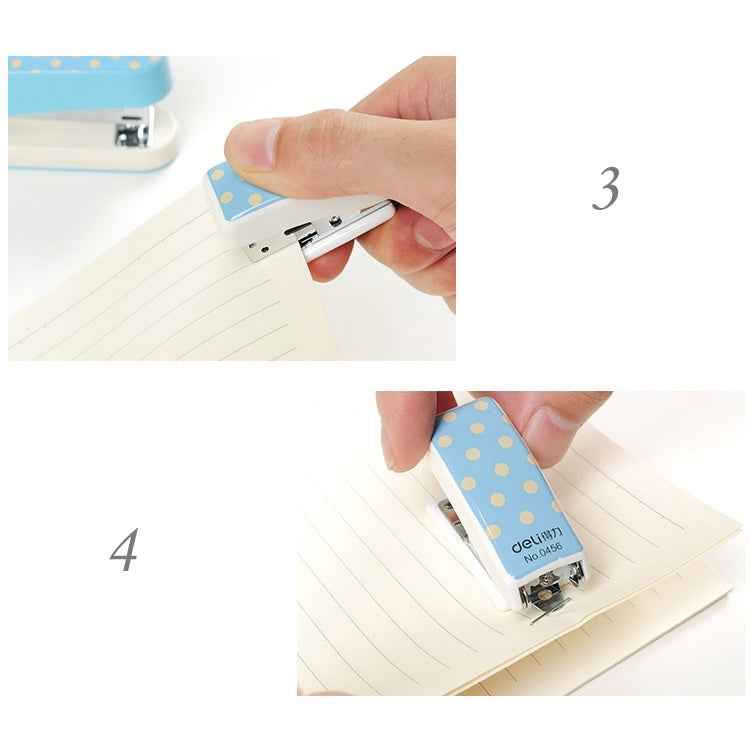 Deli Creative Stationery Geometry Stapler Colorful Fashion Stapler School Office Supplies Small, Size: 4.9*2.2cm, Random Color Delivery