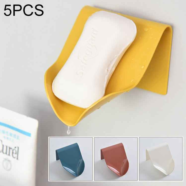 5 PCS Multi-function Traceless Wall Mounted Drain Soap Box, Random Color Delivery