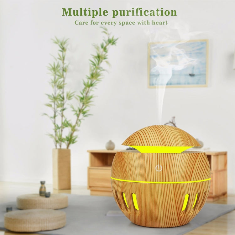 Wood Grain USB Hollowed-out Humidifier Seven Color Aromatherapy Lamp Automatic Alcohol Sprayer with Remote Control(Sky Blue), HC0372A, HC0372B, HC0372C, HC0372D, HC0372F, HC0372G, HC0372H, HC0372I, HC0372J, HC0372K