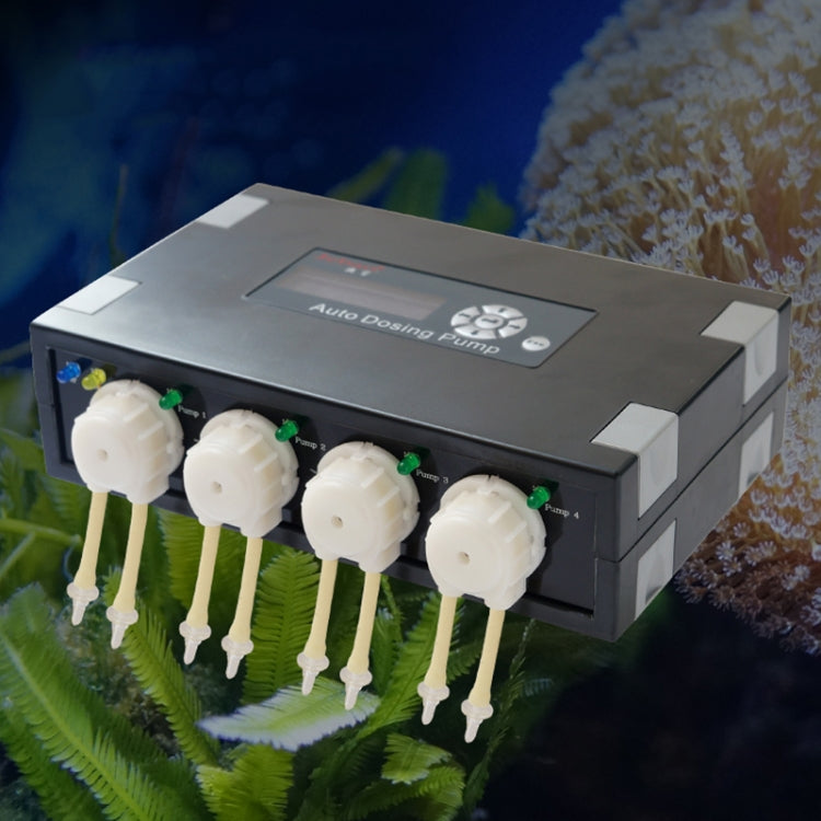 Jebao DP-4 7.5W Auto Dosing Pump Peristalsis Pump 4-Channel Dosing Aquarium Tank Coral Reef Automatic Feeder Liquid Dispenser, US Plug, DP-4 DP-4 7.5W