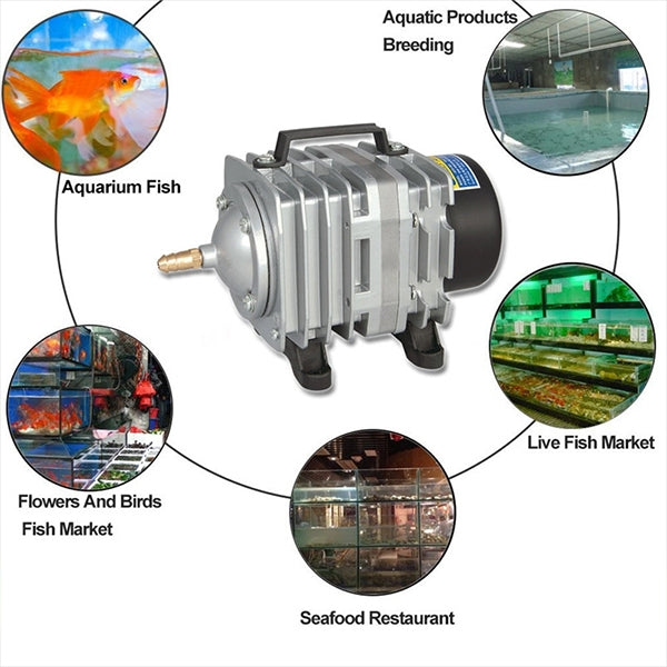 ACO-008 120W 110L/Min Electromagnetic Air Pump Compressor Seafood Fish Tank Increase Oxygen Air Flow Spliter, US Plug