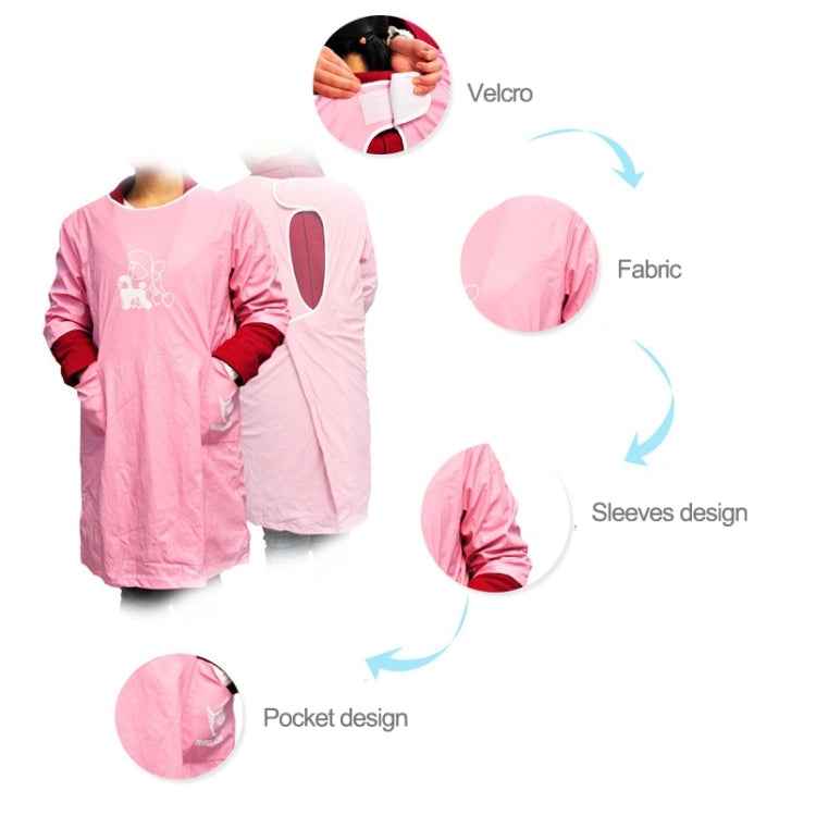 Sleeveless Pet Apron Beauty Gown Pet Grooming Beautician Smock Waterproof Clothing Pet Store Aprons,M, Length: 93cm, Size:M Color:Silver