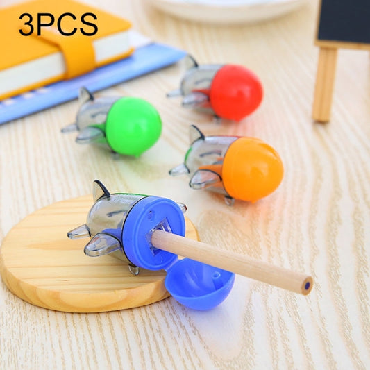 3 sacapuntas creativos y lindos de estilo aeronáutico, máquina mecánica, material escolar, suministros de oficina, colores aleatorios, estilo aeronáutico.