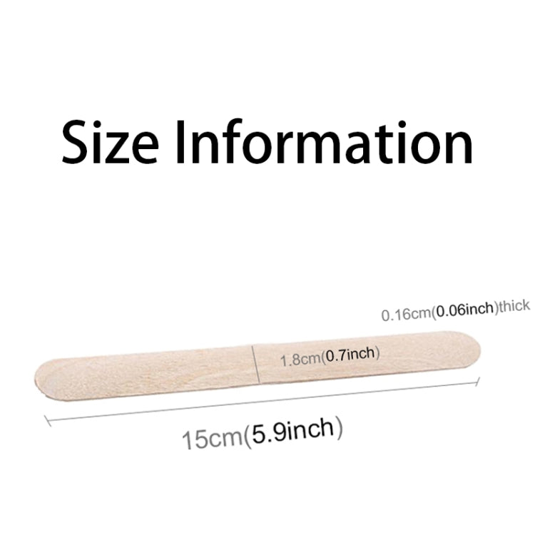 Lot de 100 spatules en bois de 15 cm pour essuyer les outils de cire, bâtonnets de barre de crème glacée, outils de cire