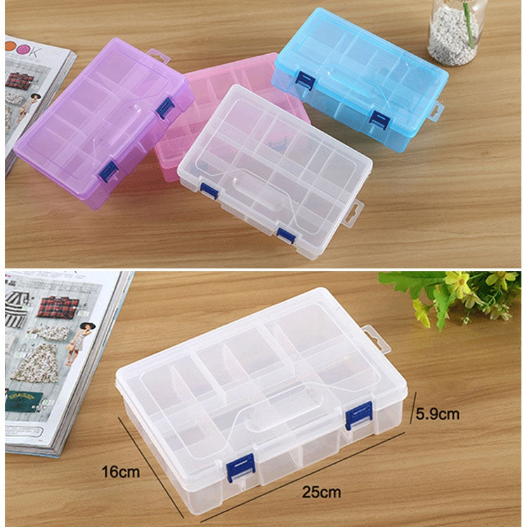 Double layer 8 Slots Plastic Jewelry Box Organizer Storage Container with Adjustable Dividers, 8 Slots (Pink), 8 Slots (Blue), 8 Slots (Purple), 8 Slots (White)