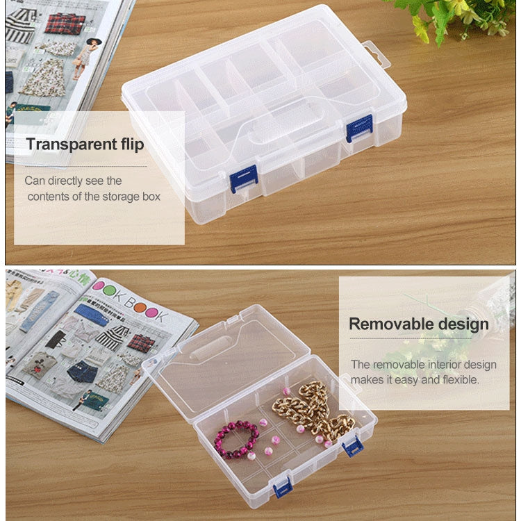 Double layer 8 Slots Plastic Jewelry Box Organizer Storage Container with Adjustable Dividers, 8 Slots (Pink), 8 Slots (Blue), 8 Slots (Purple), 8 Slots (White)