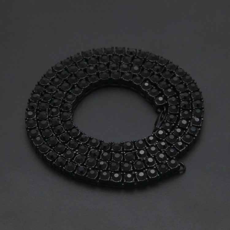 Mens Hip Hop Punk Single Row Crystal Inlaid Alloy Chain Necklace, Size: 30 inch, Size: 30 inch