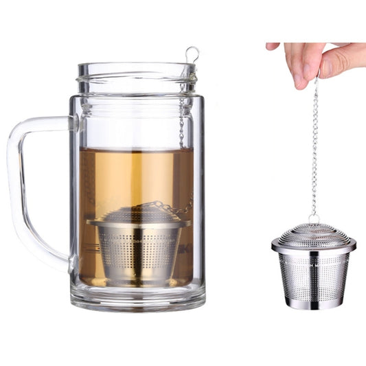 Colador de té con especias de acero inoxidable con cierre, filtro de bola de té con infusor de malla, tamaño grande: 8 x 8 cm, tamaño grande: 8 x 8 cm