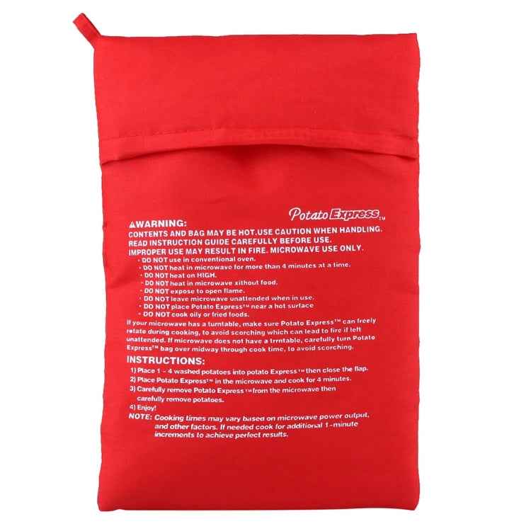 Washable Reusable Microwave Potato Cooker Bag (Cooks Up to 4 Potatoes At The Same Time), Size: 26.7*17.6cm
