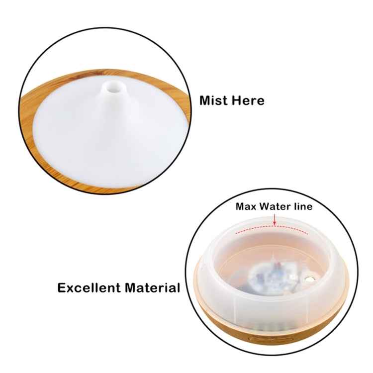 10W 150mL Wood Grain Aromatherapy Air Purifier Humidifier with LED Light for Office / Home Room