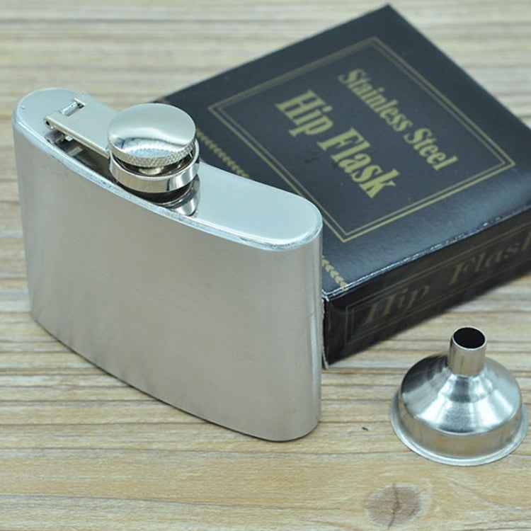 112mL (4oz) Outdoor Sports Handy Home Travel Wild Stainless Steel Portable Hip Flask(with Small Funnel)(Silver 112mL (4oz))