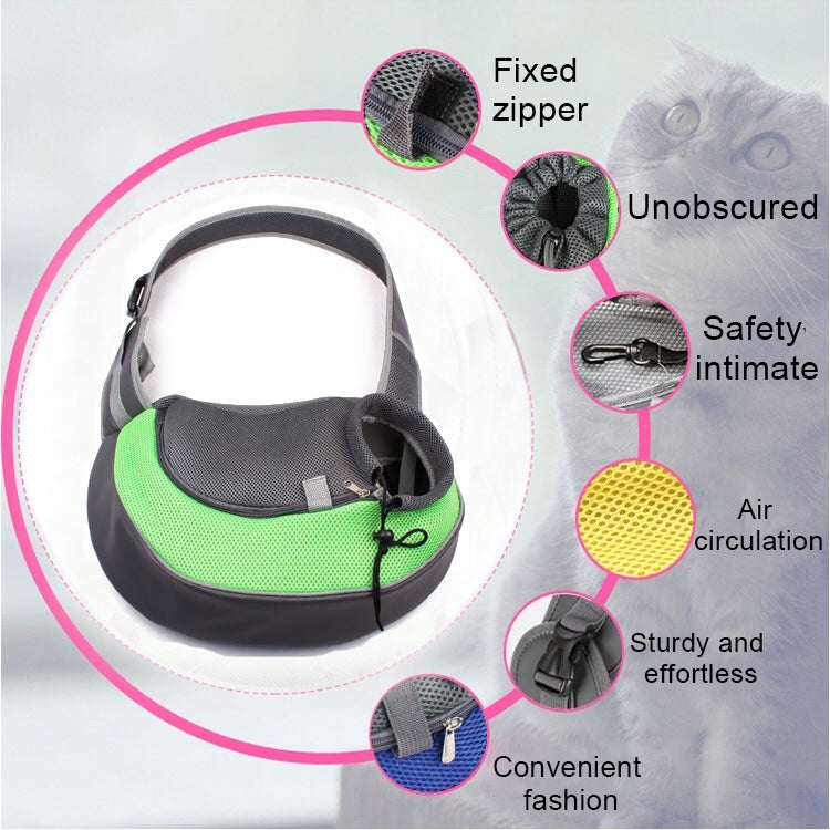 Dog and Cat Sling Carrier Hands Free Reversible Pet Papoose Bag, Size:Small