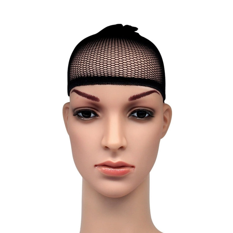 5 PCS High Elastic Silk Socks Fake Hair Net Wig Liner Caps Snood Mesh, A, Color:Black, A