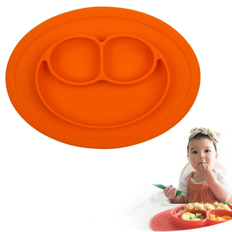Mantel individual de silicona con ventosa para niños, redondo, de una pieza, estilo Smile Style, con plato y tazón integrados.