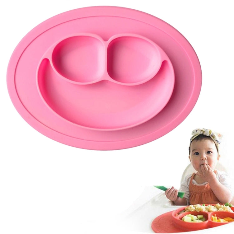 Mantel individual de silicona con ventosa para niños, redondo, de una pieza, estilo Smile Style, con plato y tazón integrados.