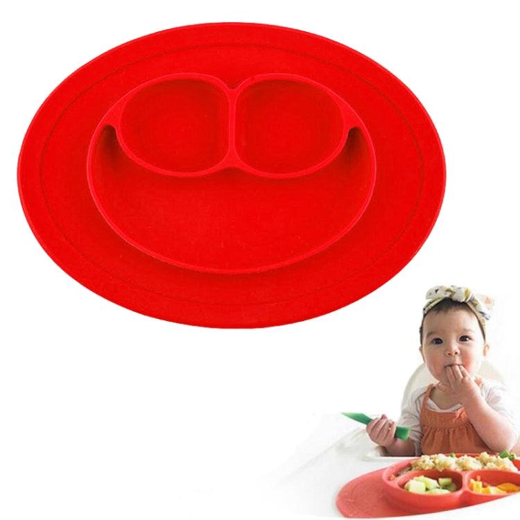 Mantel individual de silicona con ventosa para niños, redondo, de una pieza, estilo Smile Style, con plato y tazón integrados.