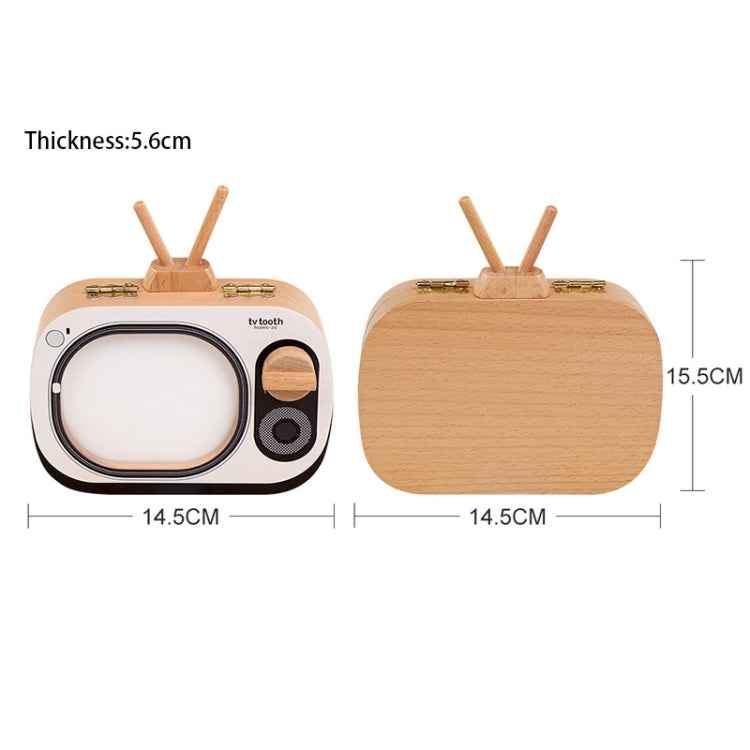 Creative Wooden Children TV Set Deciduous Tooth Preservation Box Baby Teeth Tooth House Storage Box, HC2008A, HC2008B, HC2008C