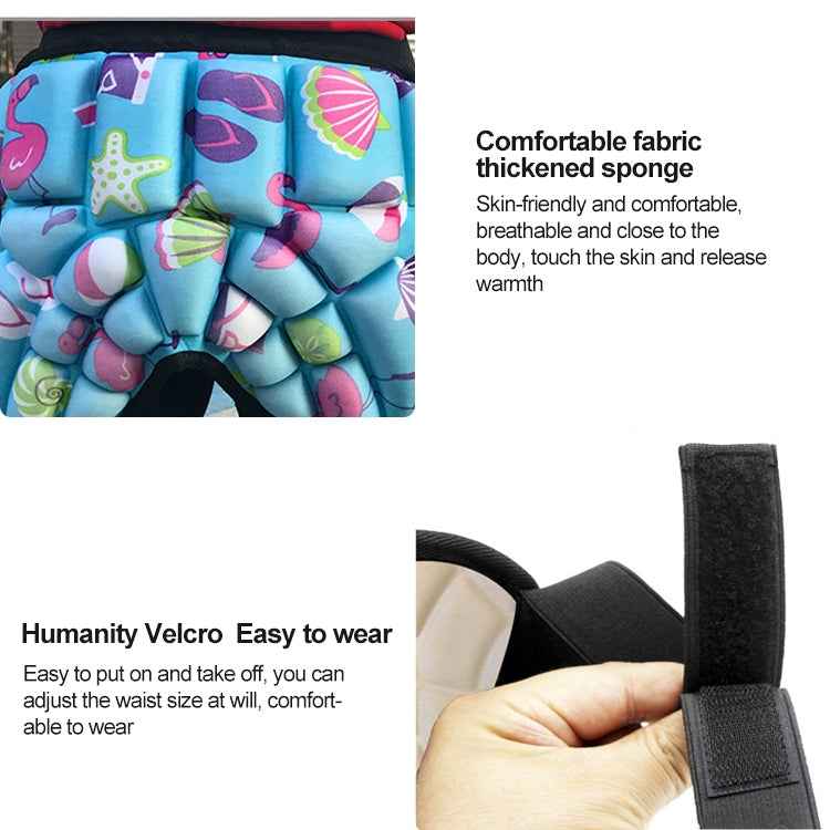 Children Outdoor Sports Roller Skating Protective Gear Hip Butt Padded Shorts Pants, Anti-fall Pants (Blue), Anti-fall Pants (Pink)