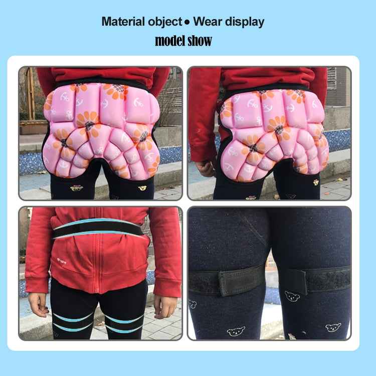 Children Outdoor Sports Roller Skating Protective Gear Hip Butt Padded Shorts Pants, Anti-fall Pants (Blue), Anti-fall Pants (Pink)