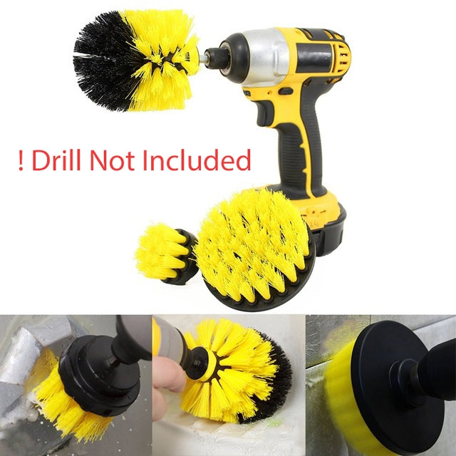 3 PCS Bathroom Kitchen Cleaning Brushes Kit for Electric Drill, 3 in 1 (Yellow), 3 in 1 (Green), 3 in 1 (Blue), 3 in 1 (Red)