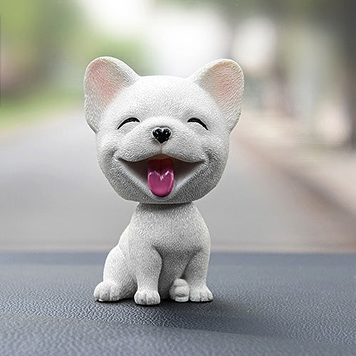 Adornos de resina para coche con forma de perro que mueve la cabeza, adorables perros de dibujos animados, regalos de Año Nuevo con cinta adhesiva de doble cara.
