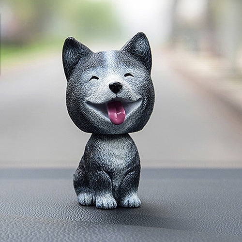 Adornos de resina para coche con forma de perro que mueve la cabeza, adorables perros de dibujos animados, regalos de Año Nuevo con cinta adhesiva de doble cara.