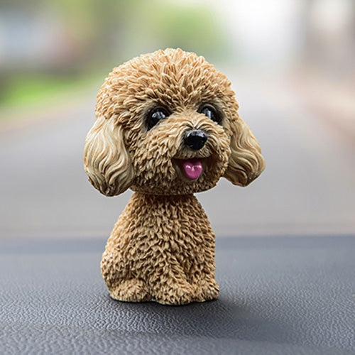 Adornos de resina para coche con forma de perro que mueve la cabeza, adorables perros de dibujos animados, regalos de Año Nuevo con cinta adhesiva de doble cara.