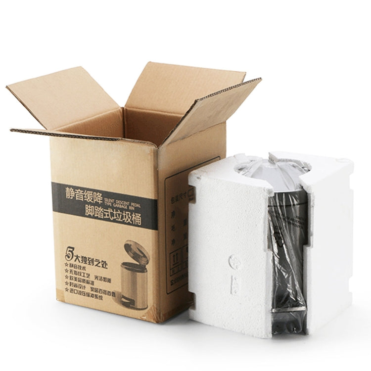 Fashion Round Stainless Steel Household Hotel Office Covered Pedal Trash Bin, Size: 7L