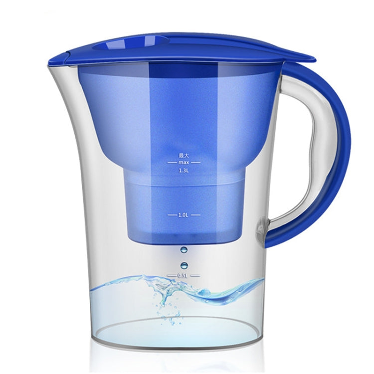 Bouteille d'eau froide portable de 1,3 L avec filtre à charbon actif pour la cuisine et la maison, 1,3 L (bleu), 1,3 L (violet)