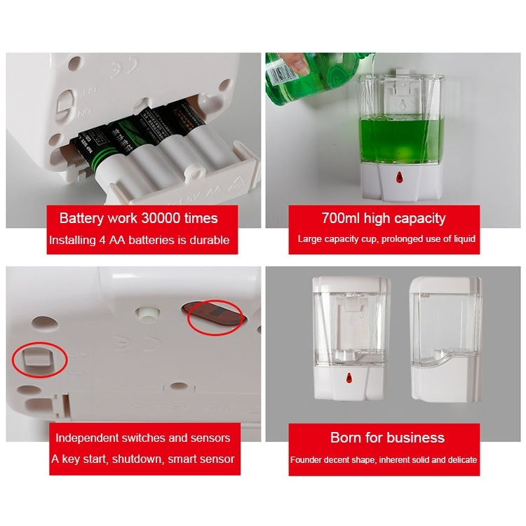 Distributeur automatique de savon liquide 700 ml, F1309, style liquide 700 ml