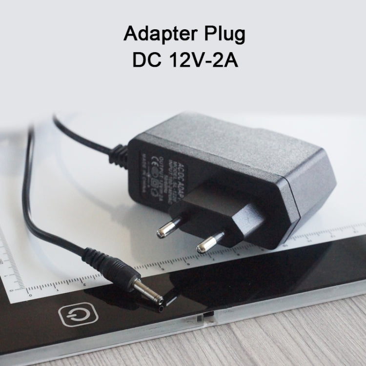 A2 Size 23W 12V LED Three Level of Brightness Dimmable Acrylic Copy Boards for Anime Sketch Drawing Sketchpad, with Power Adapter