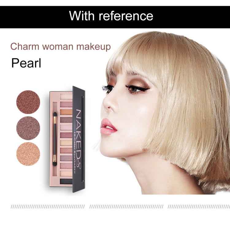 5673 Cosmetic 12 Colors Pearl Smoky Eye Shadow Makeup Palette with Brush Set