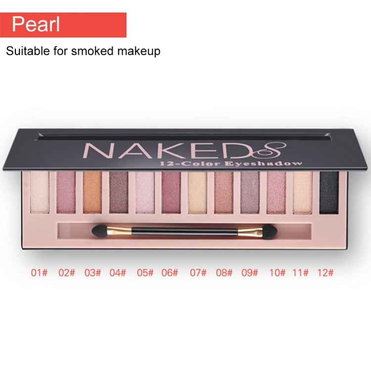 5673 Cosmetic 12 Colors Pearl Smoky Eye Shadow Makeup Palette with Brush Set