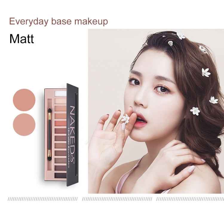 5673 Cosmetic 12 Colors Matte Earth Color Naked Eye Shadow Makeup Palette with Brush Set