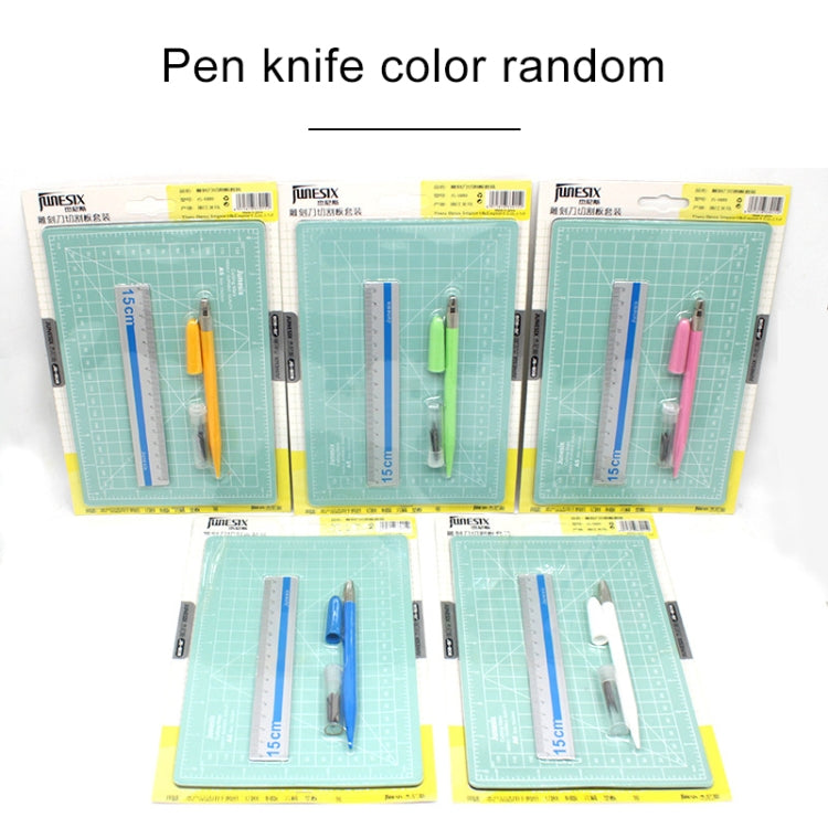 Junesix A5 Cutting Mat Set Cutting Mat & Ruler & Carving Knife