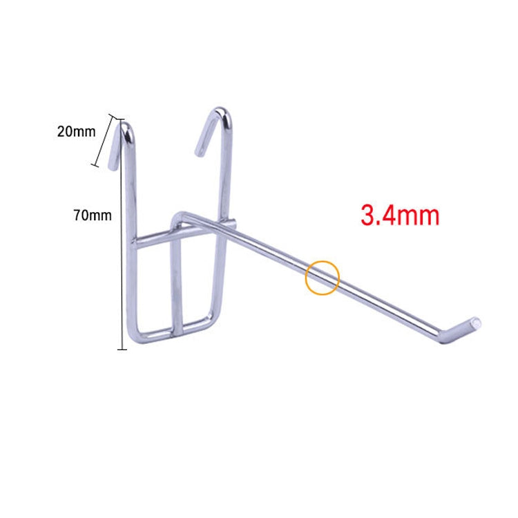 10pcs 3.5mm Supermarket Iron Grid Shelf Hook, Length: 25cm, 3.5mm 25cm