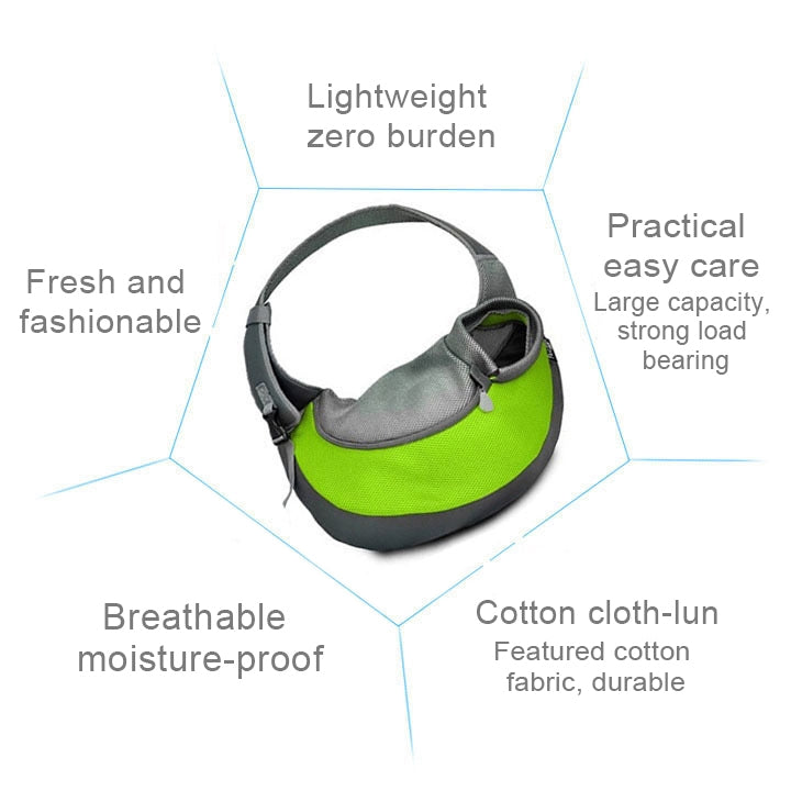 Dog and Cat Sling Carrier Hands Free Reversible Pet Papoose Bag, Size:Large, Size:Large