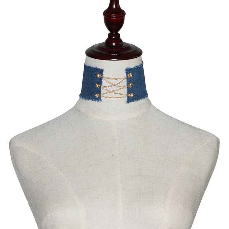 2 PCS European and American Retro Personality Burr Punk Style Gothic Cowboy Necklace Fashion Clavicle Collar, Random Color Delivery