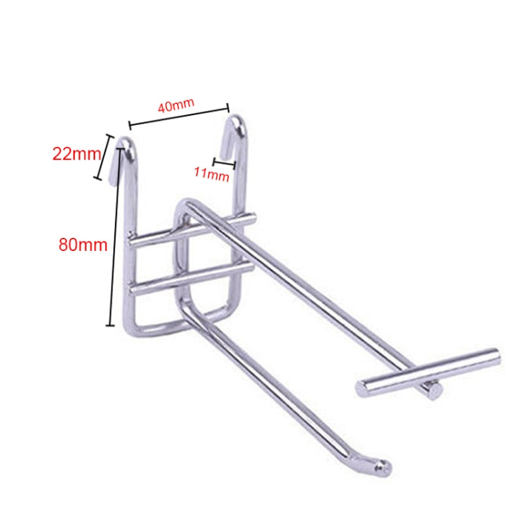 5pcs 5.8mm Supermarket Iron Grid Shelf Double Hook, Length: 15cm, 5.8mm 15cm