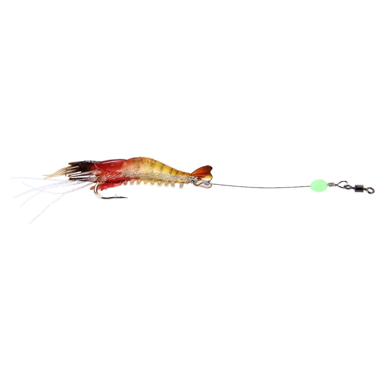 Luminous Shrimp Shape Fishing Lures Artificial Fishing Bait with Hook, Length: 7cm, Yellow Red