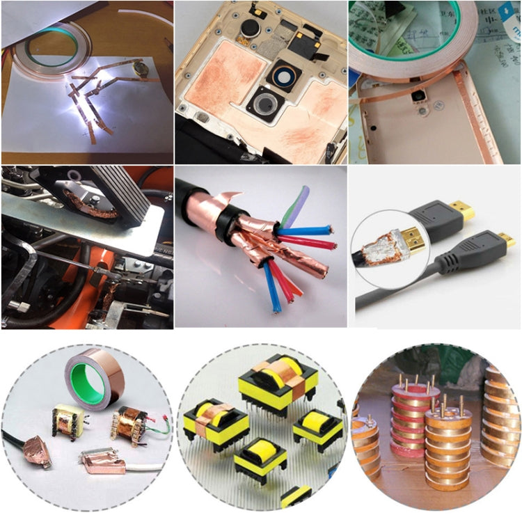 Pure Copper Double-sided Conductive Copper Foil Tape Signal Masking Tape, Size: 20m x 15mm, Size: 20m x 15mm