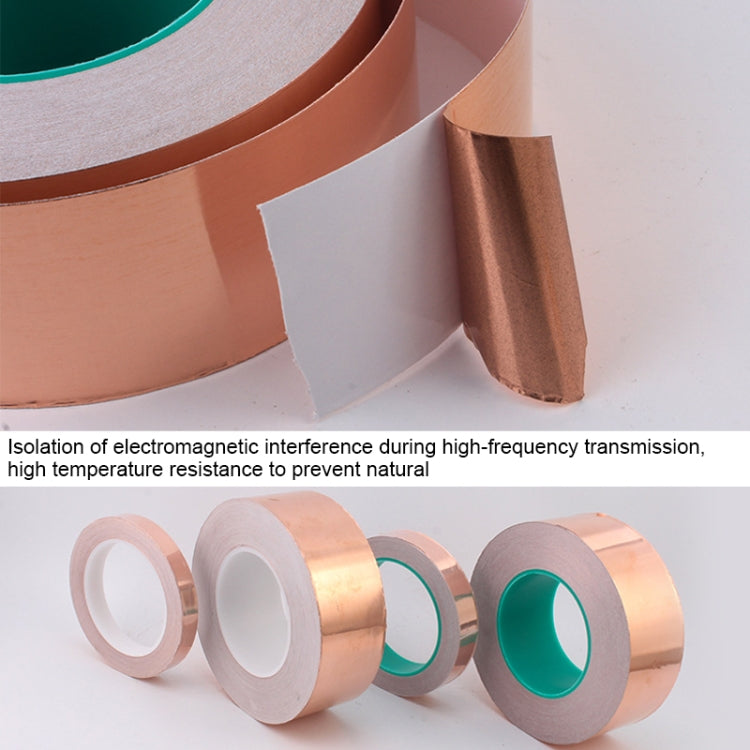 Pure Copper Double-sided Conductive Copper Foil Tape Signal Masking Tape, Size: 20m x 50mm, Size: 20m x 50mm